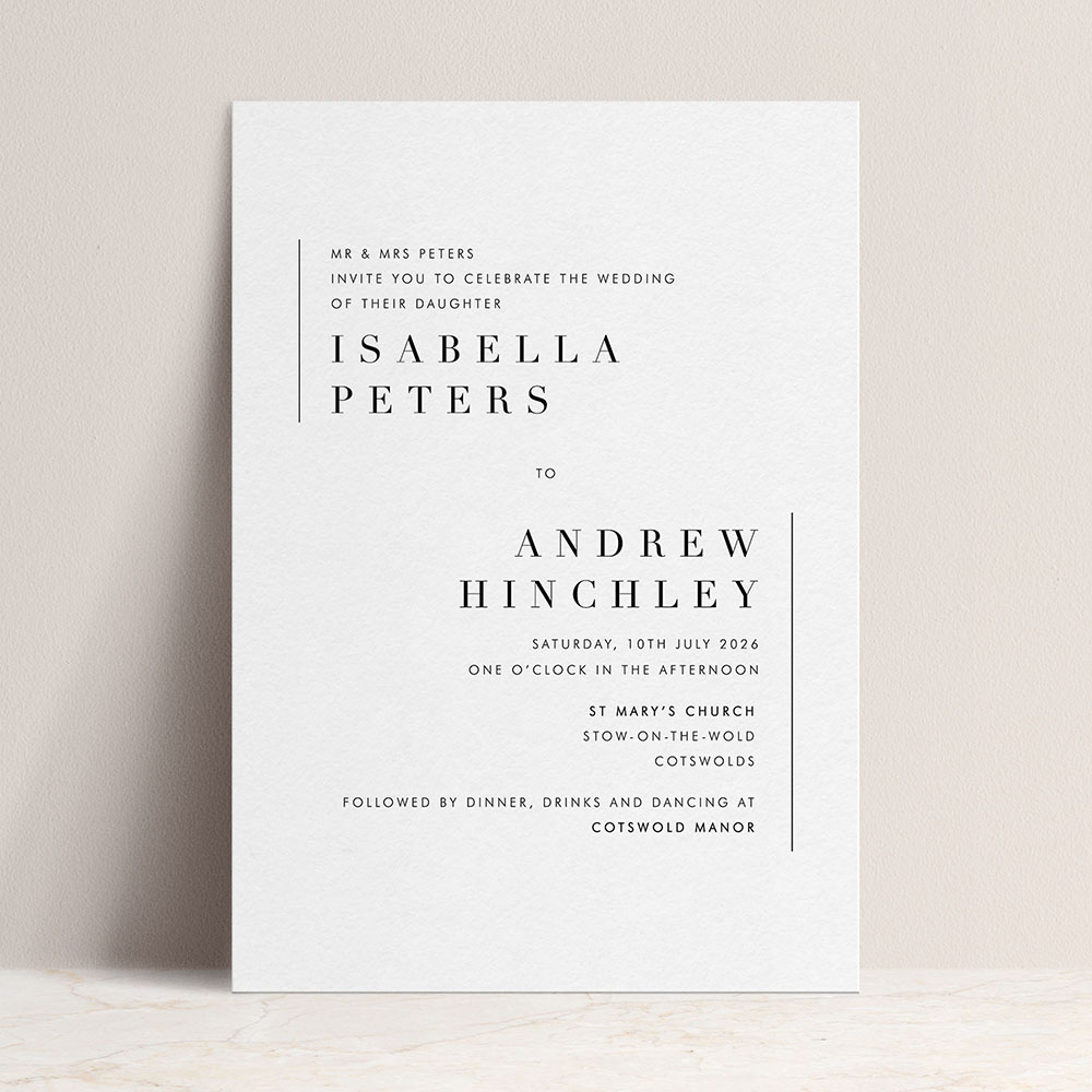 'Modern Classic MC02' Standard Wedding Invitation