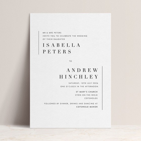'Modern Classic MC02' Standard Wedding Invitation