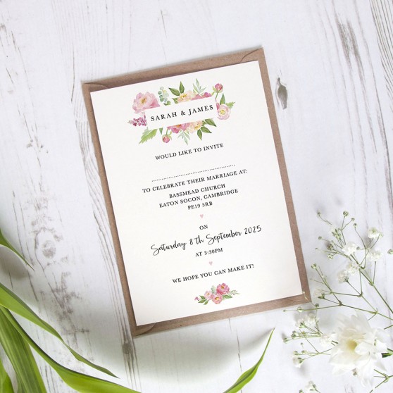 'Peony' Standard Invite Sample