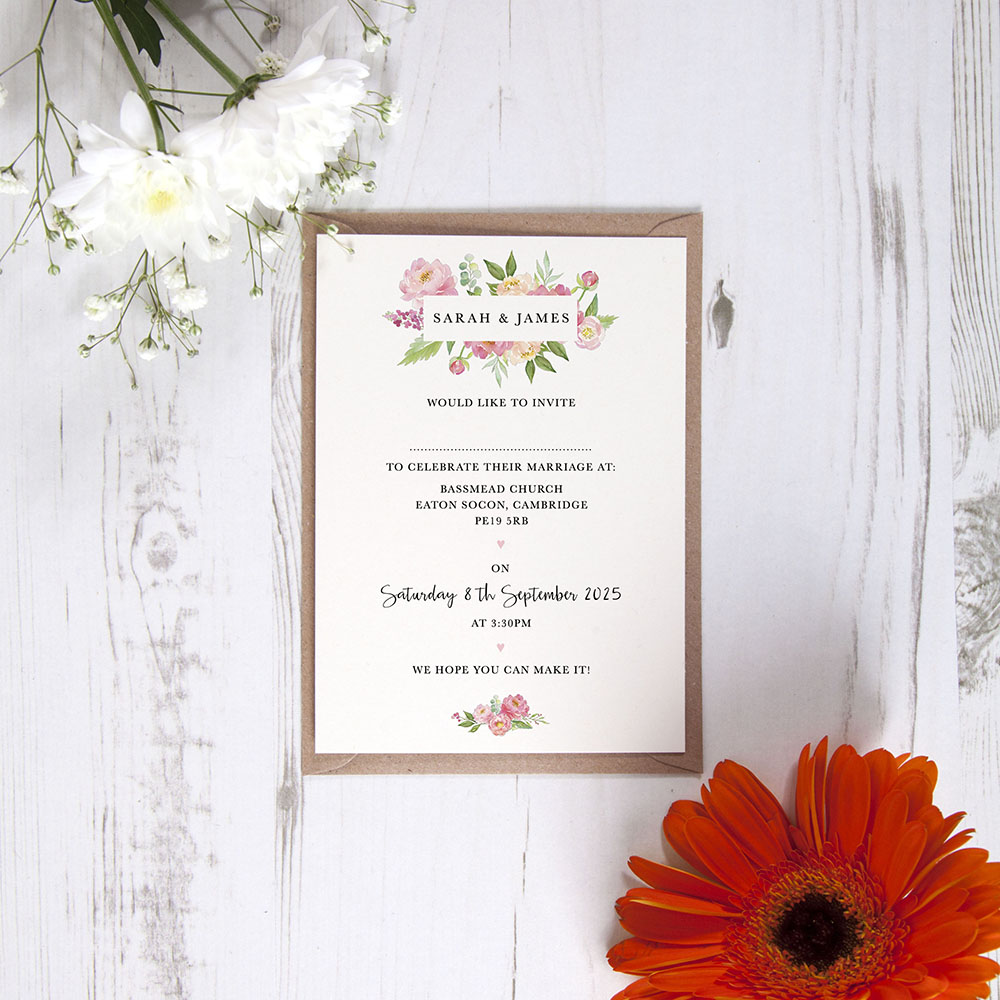 'Peony' Standard Invite Sample