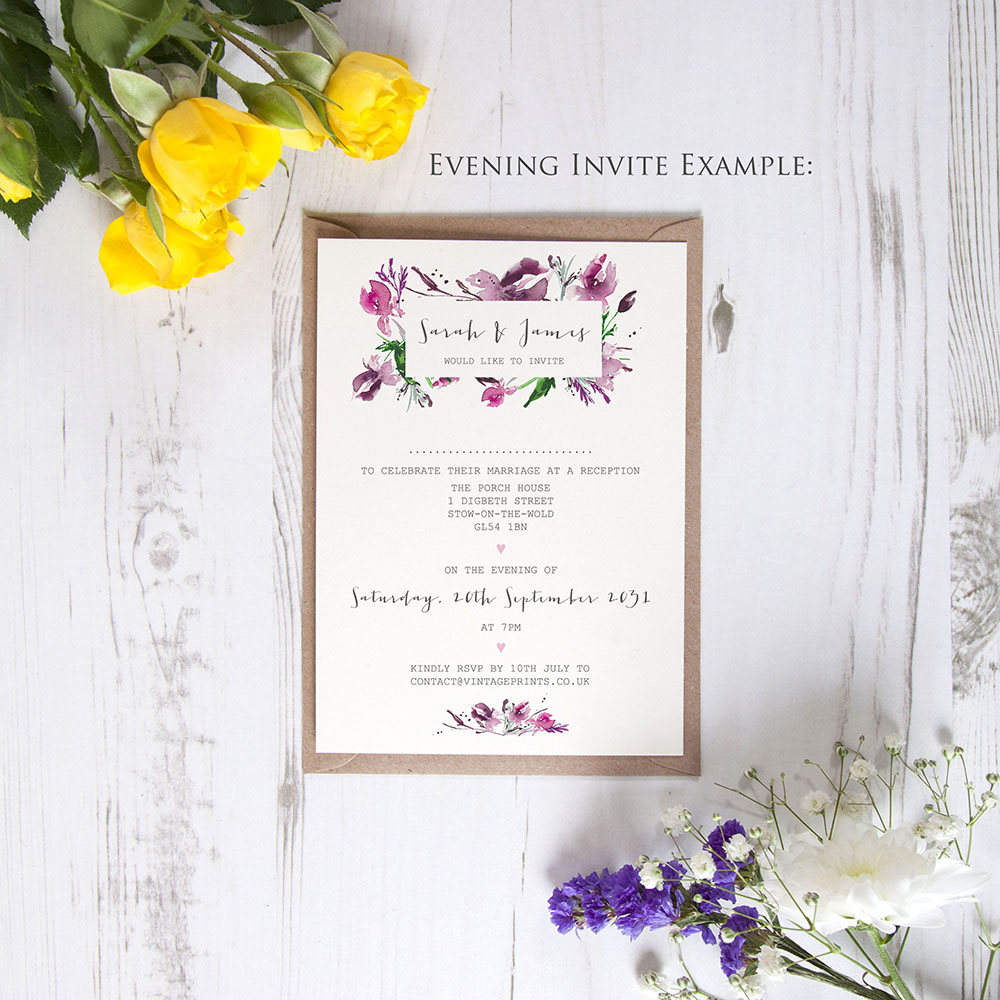 'Pink Iris' Standard Invite Sample