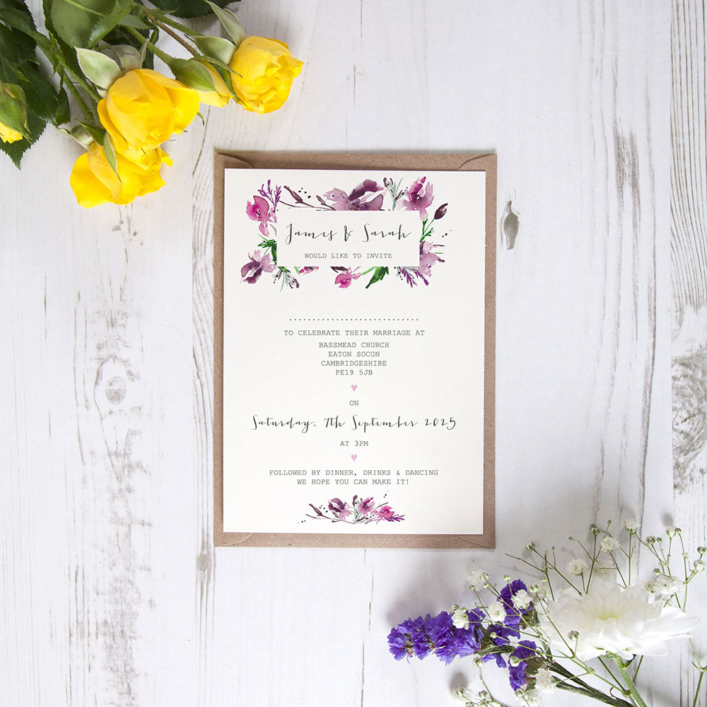 'Pink Iris' Standard Invite Sample