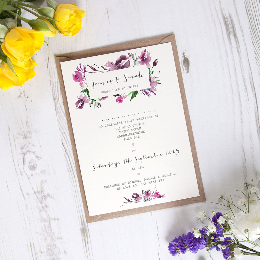 'Pink Iris' Standard Invite Sample