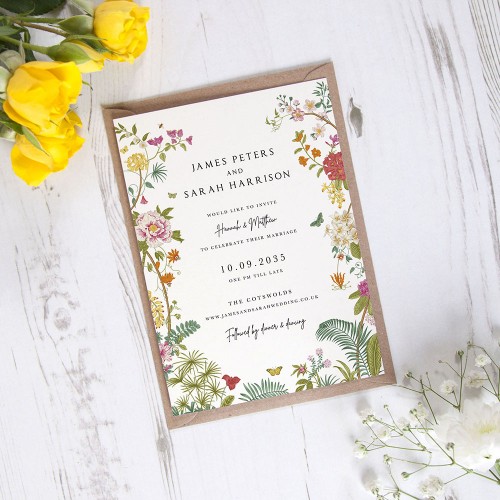 'Vintage Blooms VB10' Standard Wedding Invitation