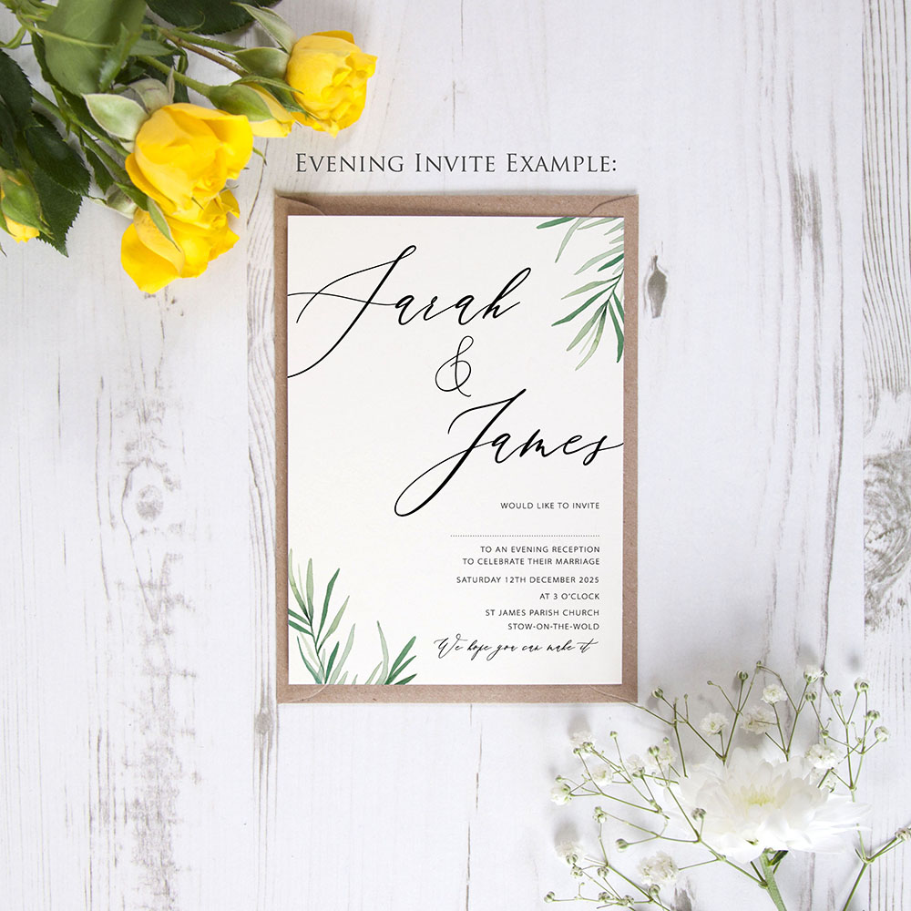 'Willow Eucalyptus' Standard Invite Sample