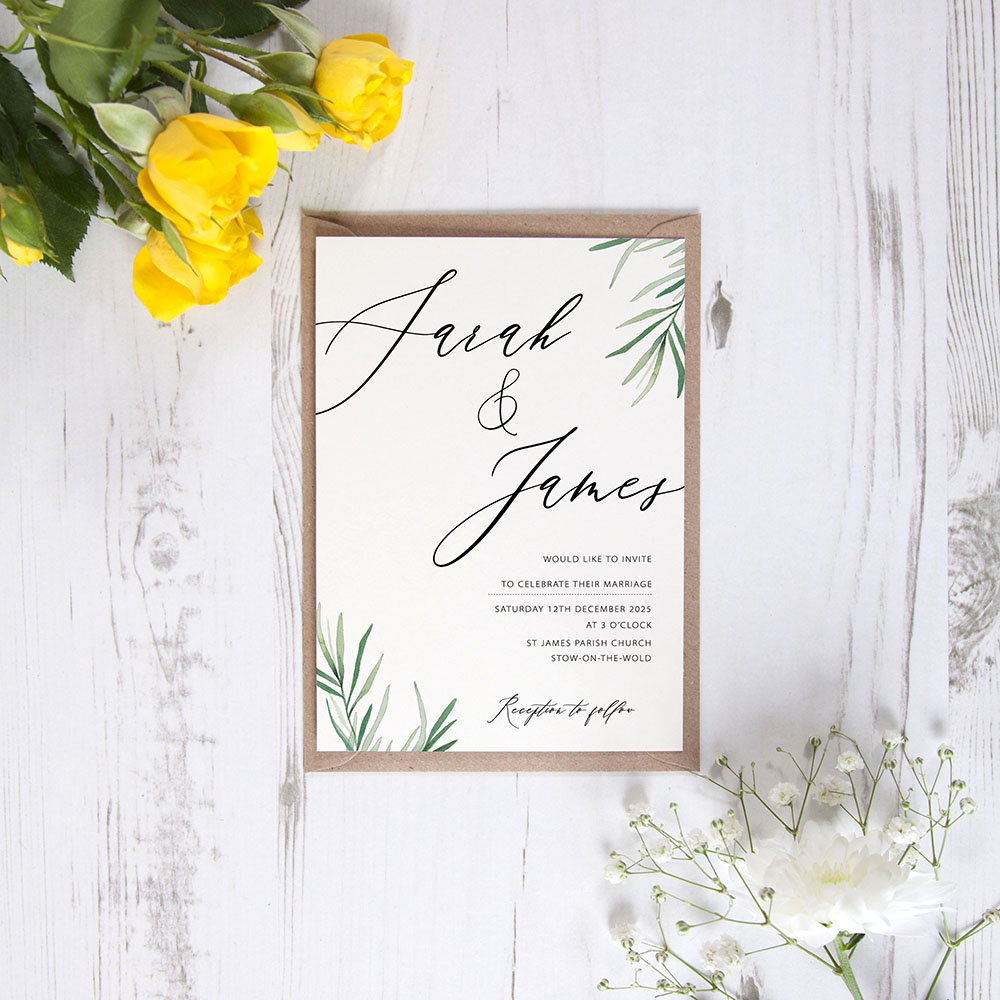 'Willow Eucalyptus' Standard Invite Sample