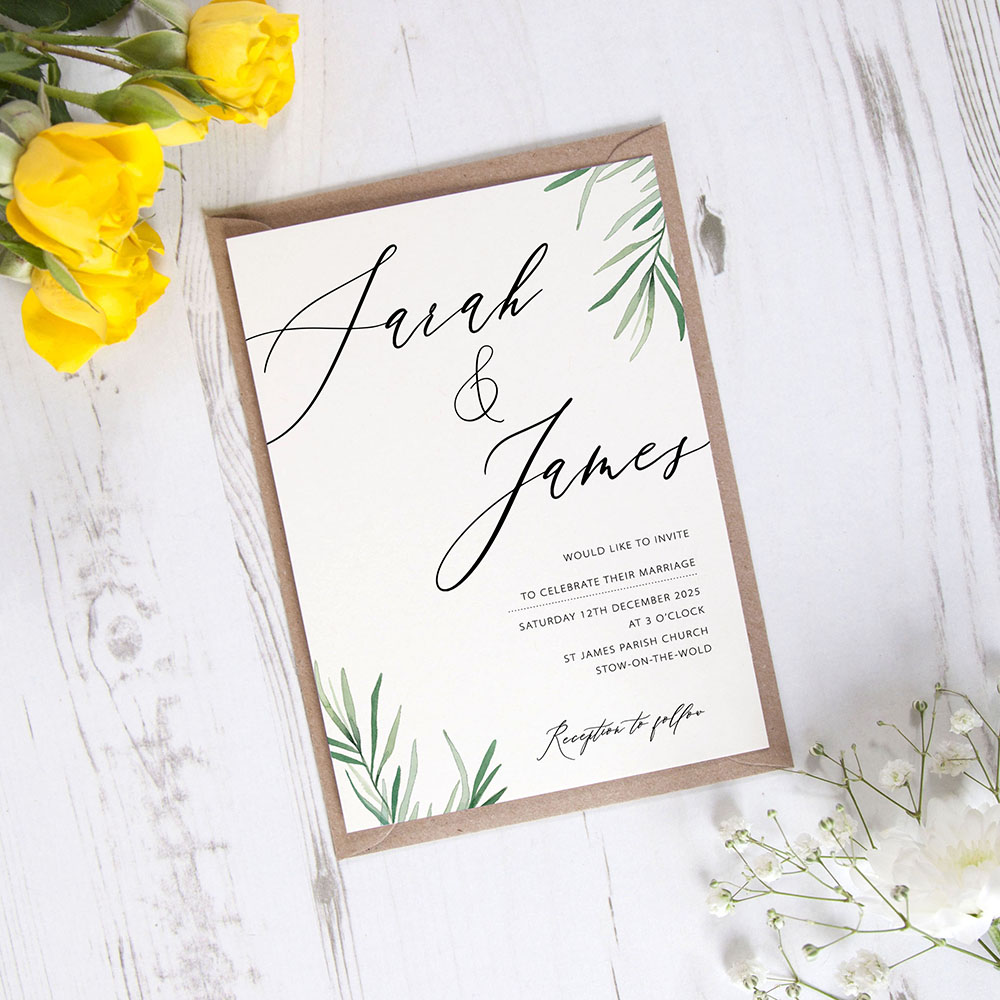 'Willow Eucalyptus' Standard Invite Sample