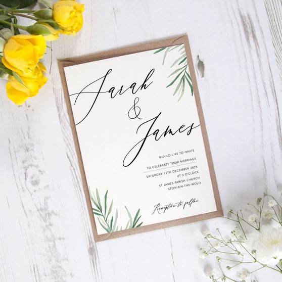 'Willow Eucalyptus' Standard Invite Sample