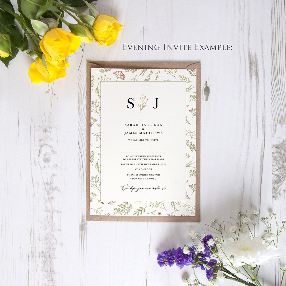 'Woodland Floral' Standard Invite Sample