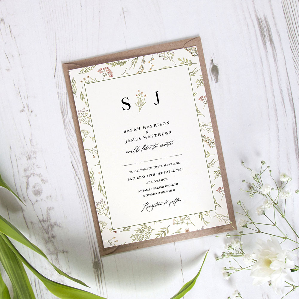 'Woodland Floral' Standard Invite Sample