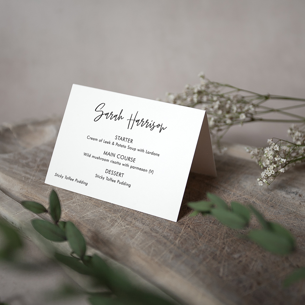 'Amelia' Menu Place Card