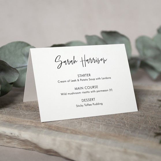 'Amelia' Menu Place Card