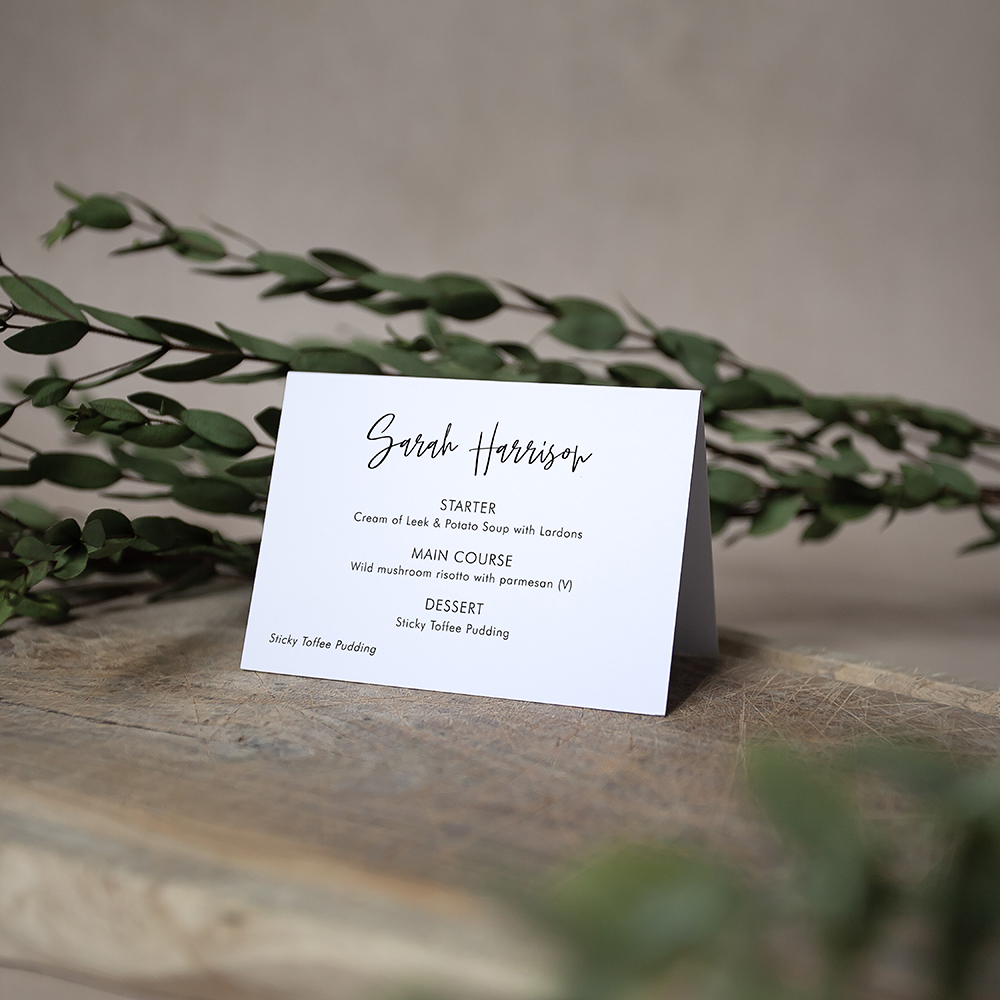 'Amelia' Menu Place Card