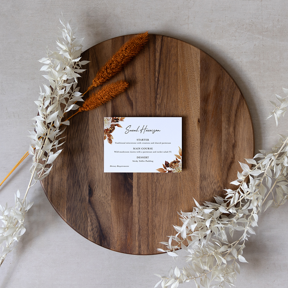 'Autumn Garden' Menu Place Card