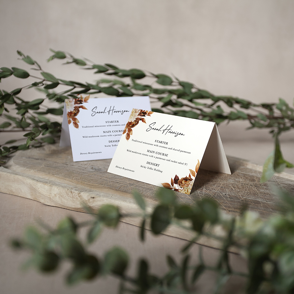 'Autumn Garden' Menu Place Card