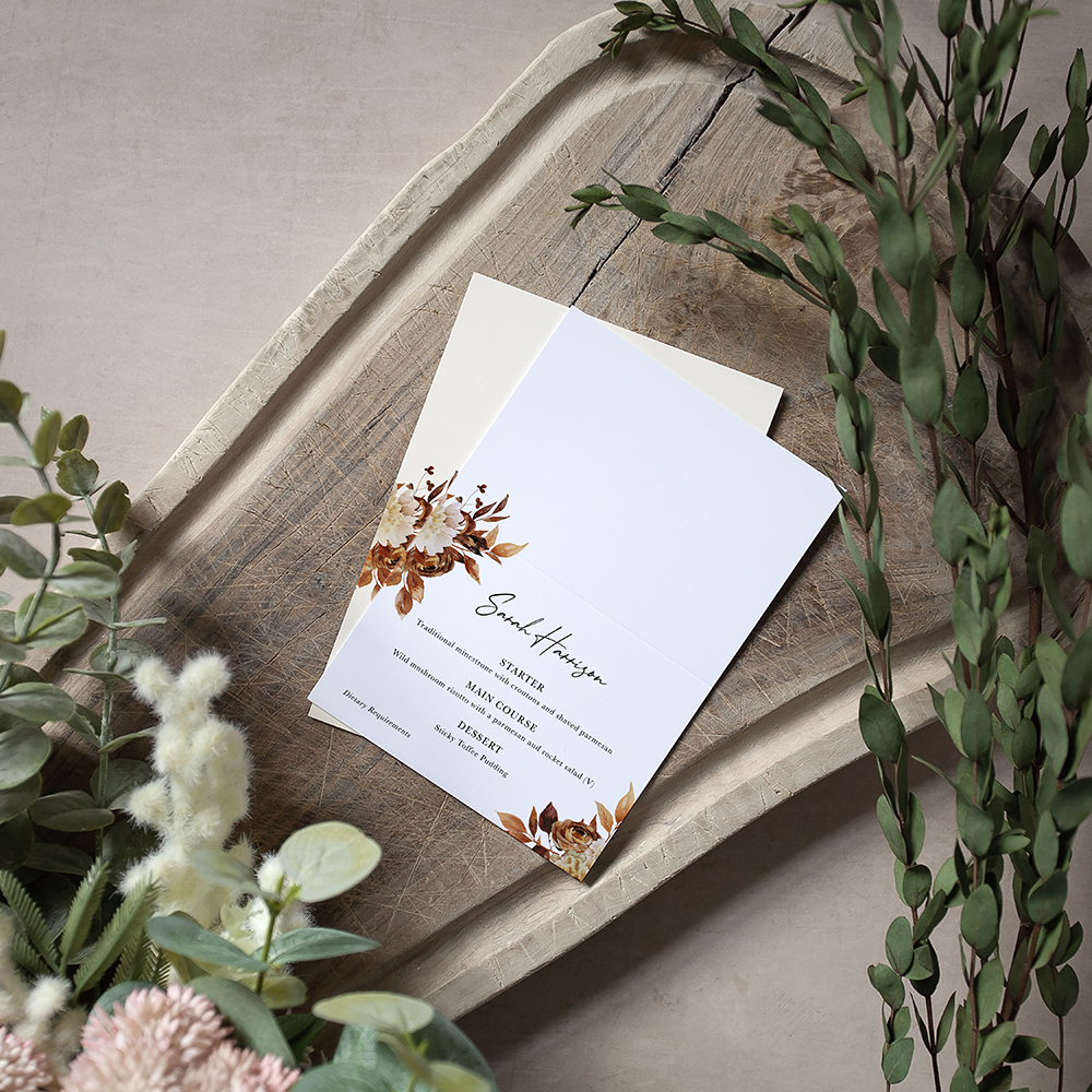 'Autumn Garden' Menu Place Card