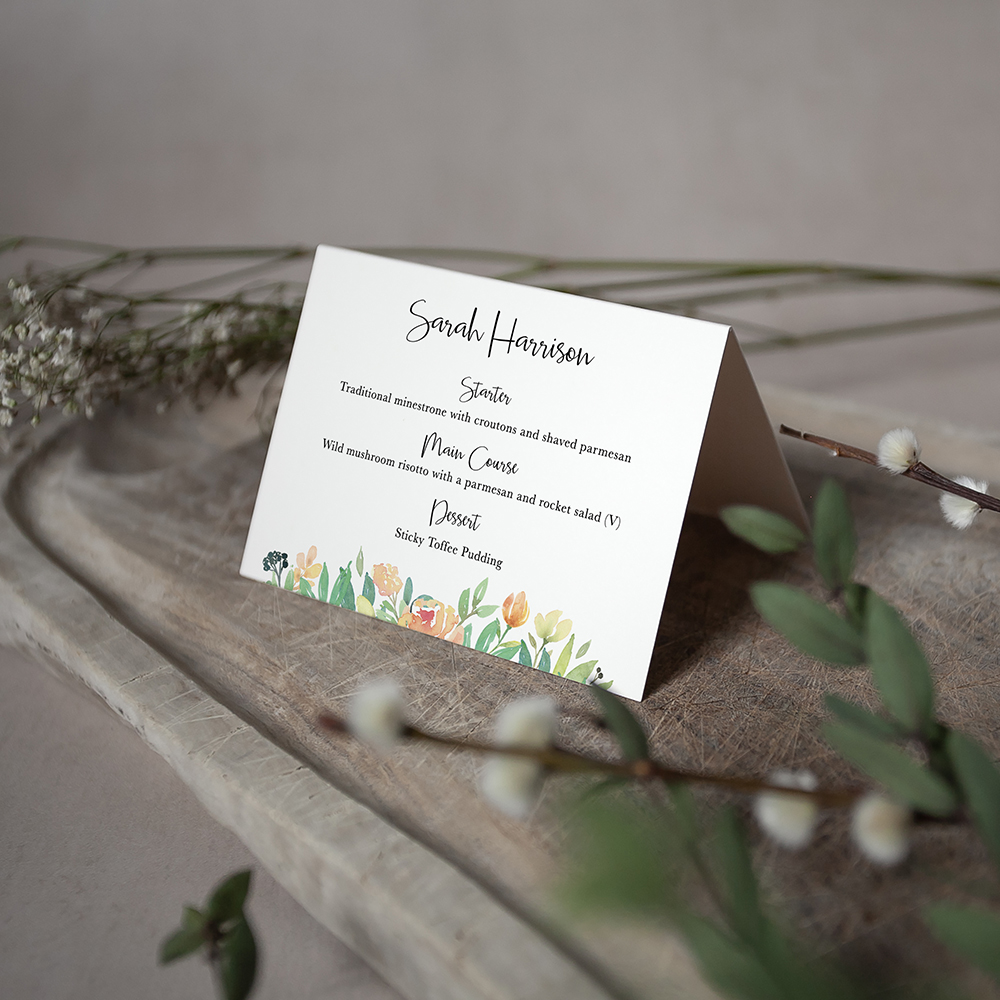 'Bella' Menu Place Card