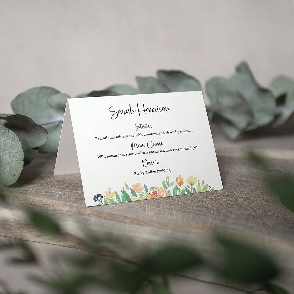 'Bella' Menu Place Card