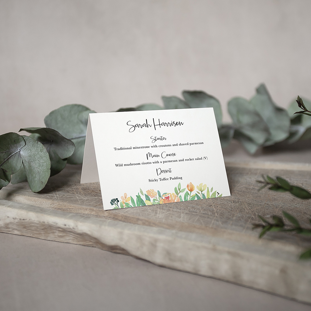 'Bella' Menu Place Card