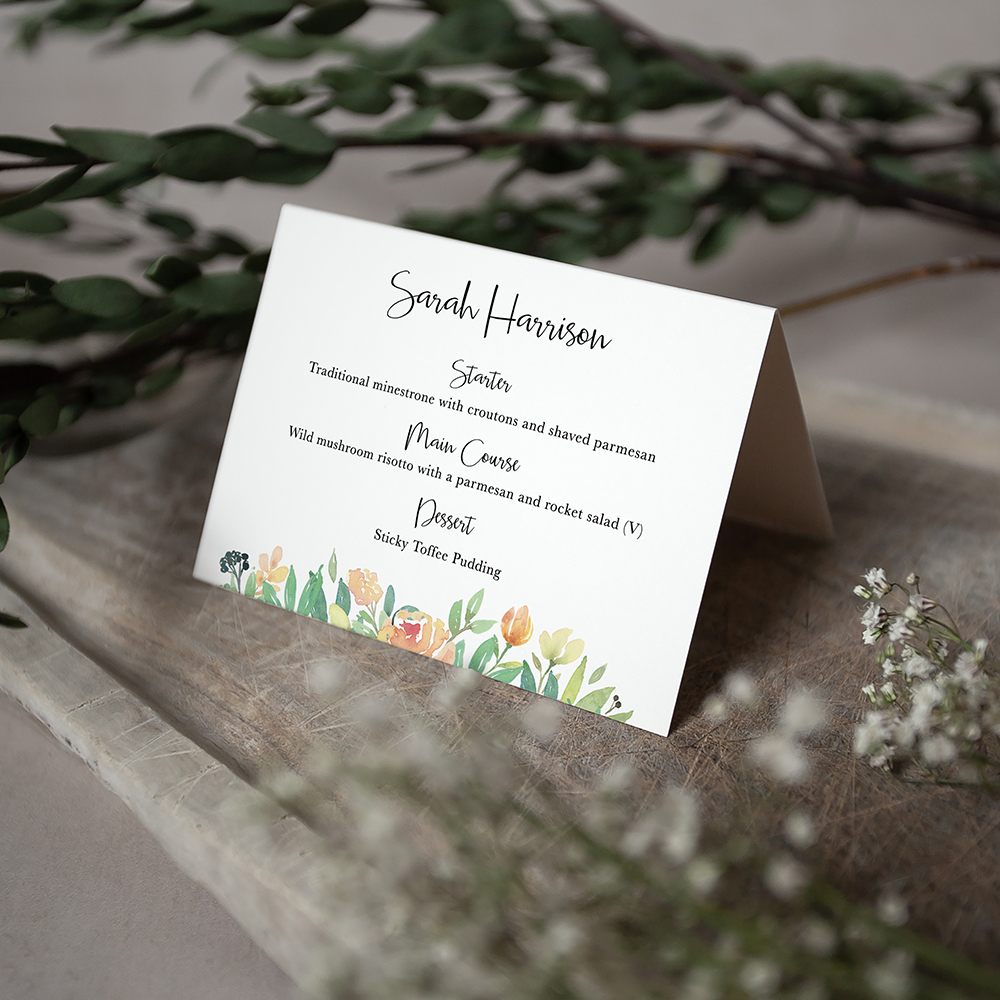 'Bella' Menu Place Card
