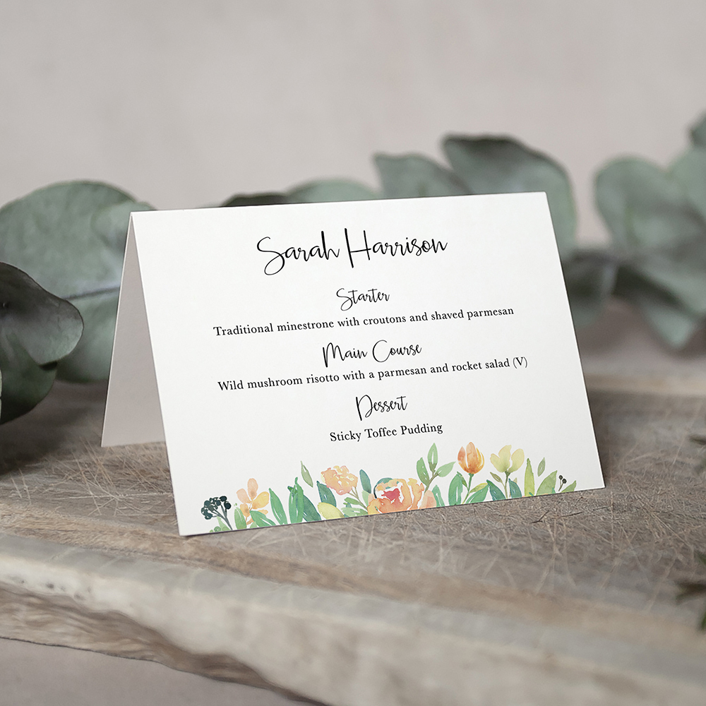 'Bella' Menu Place Card