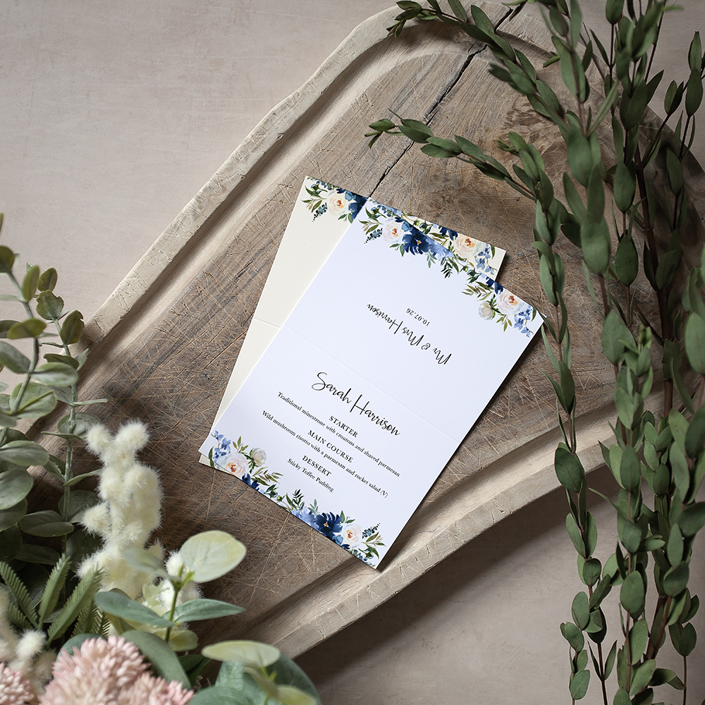 'Blue Velvet' Menu Place Card