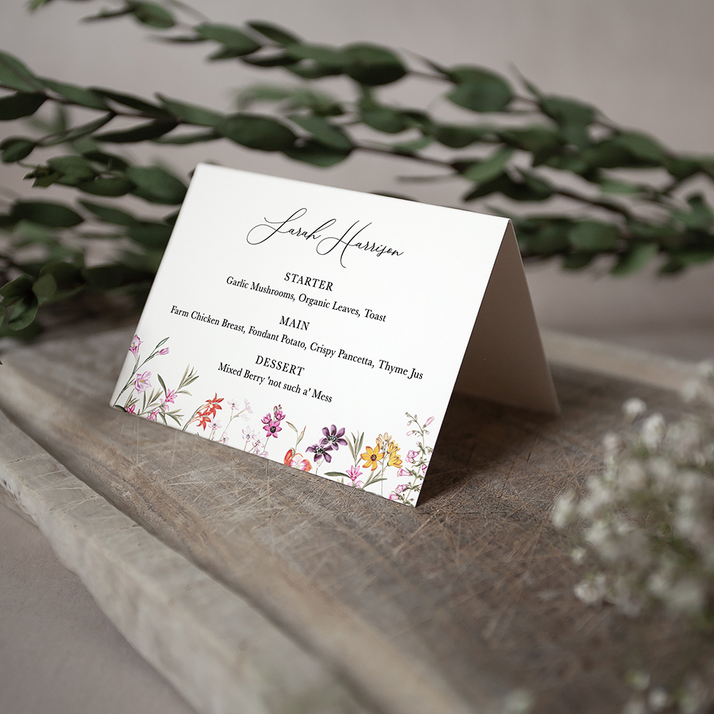 'Wild Botanical' Menu Place Card