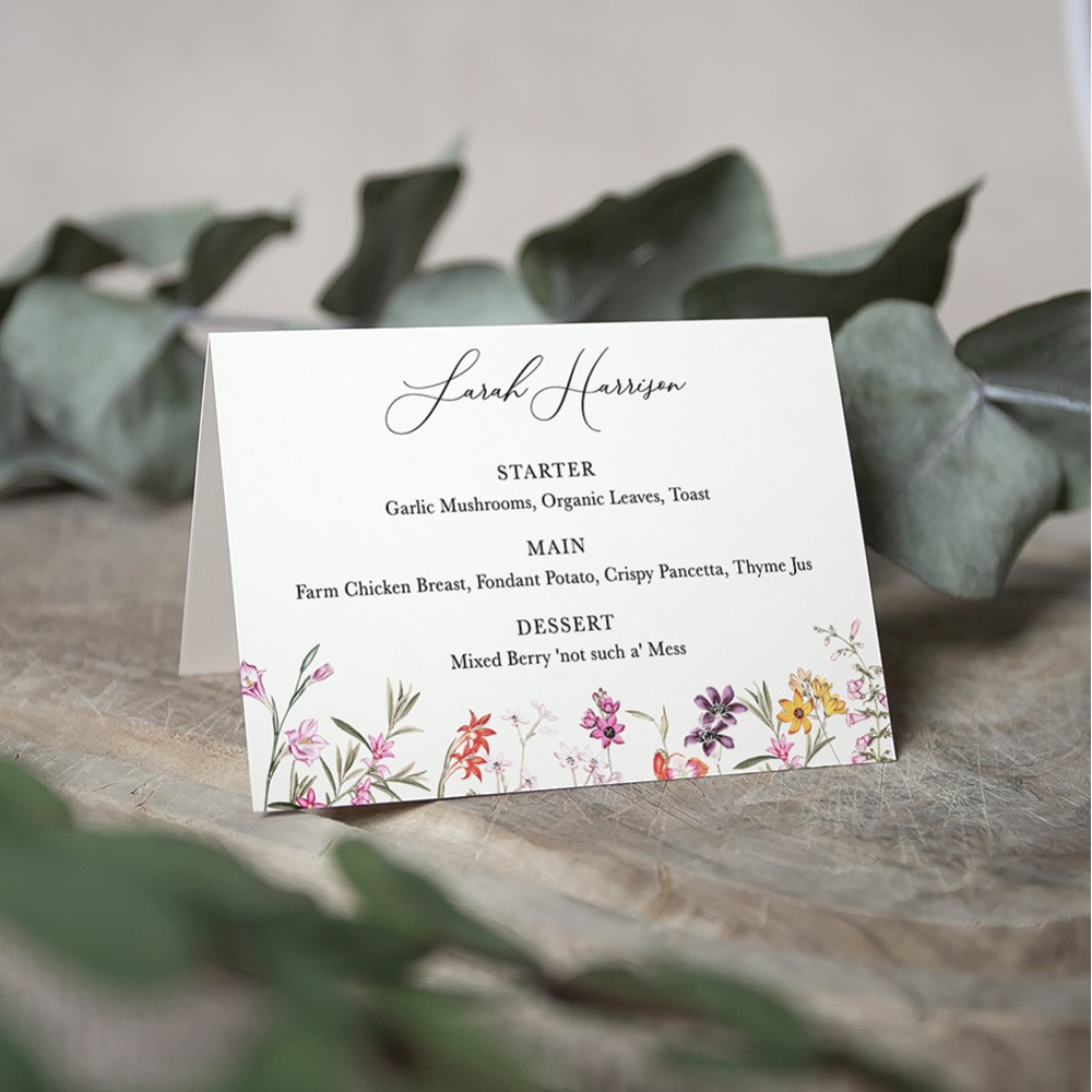 'Wild Botanical' Menu Place Card