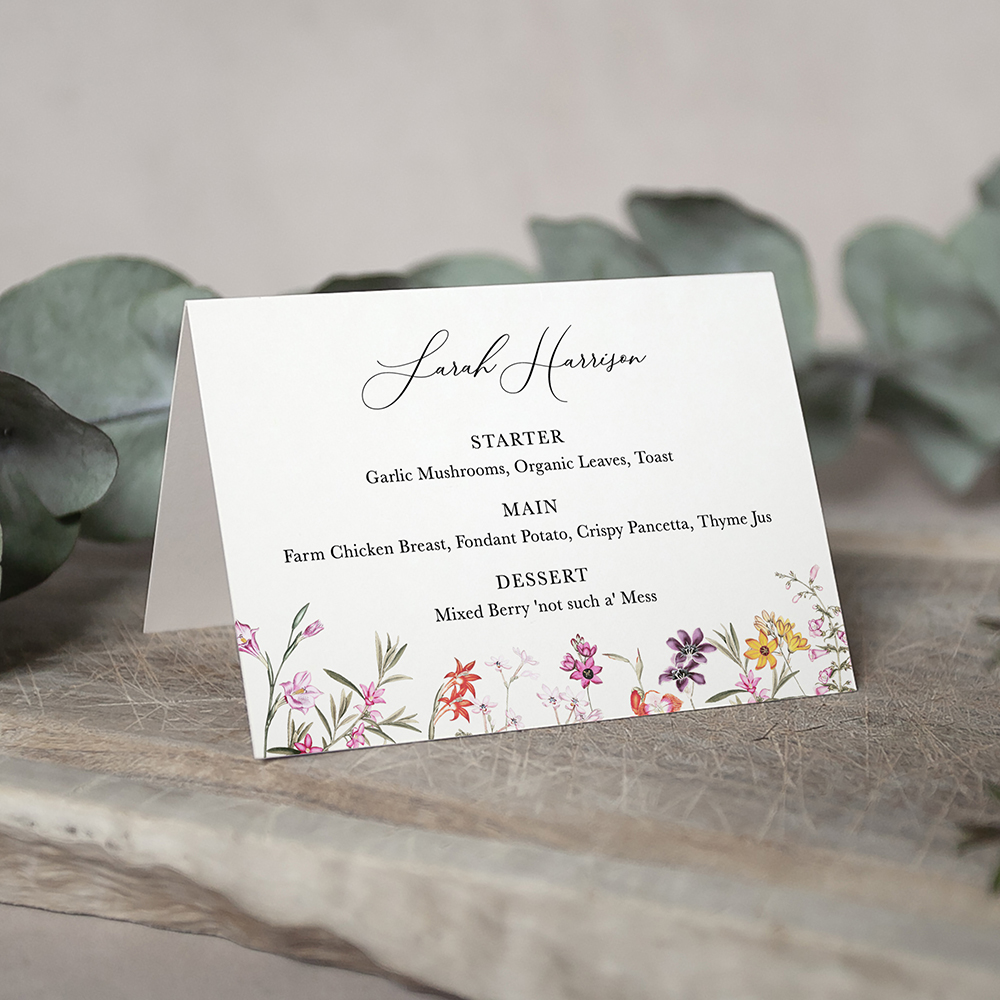 'Wild Botanical' Menu Place Card
