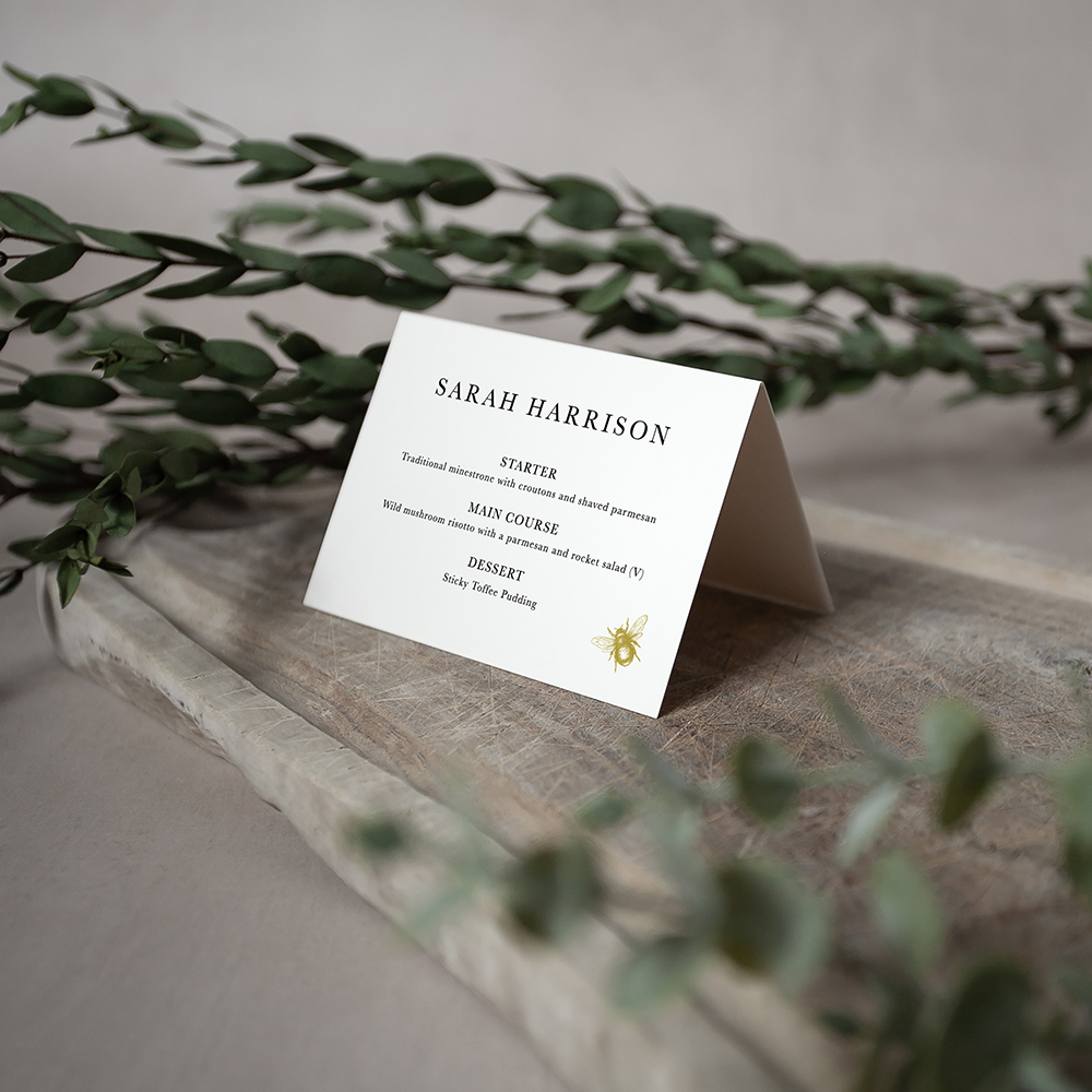 'Bumble Bee' Menu Place Card