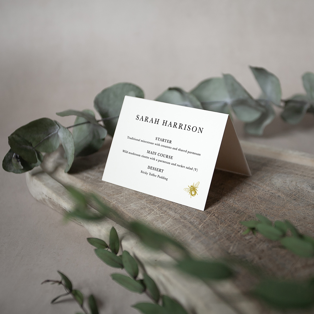'Bumble Bee' Menu Place Card