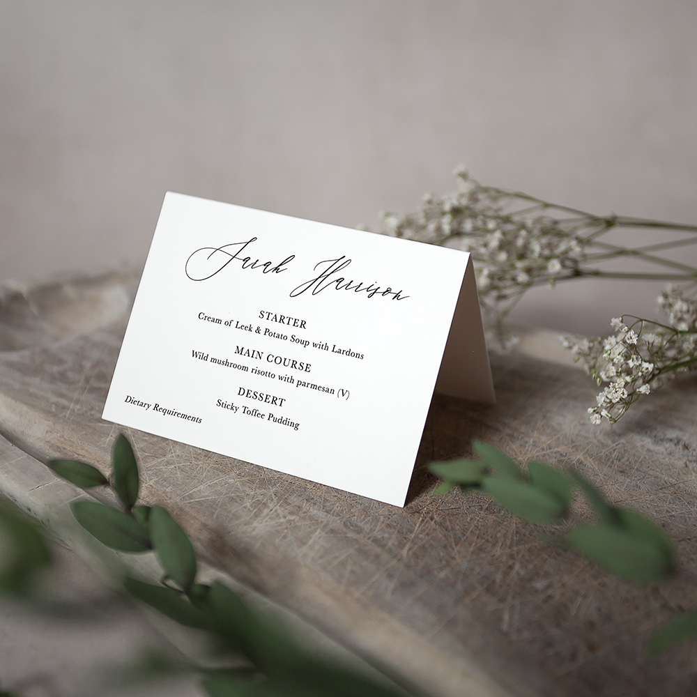 'Calligraphy 4' Menu Place Card