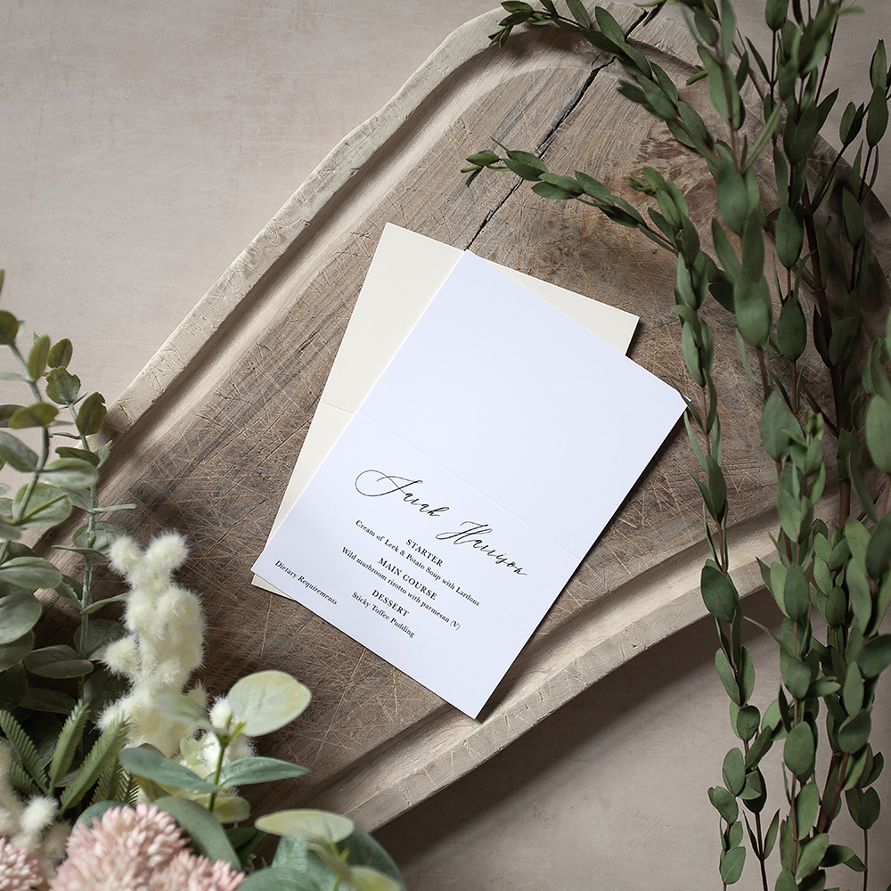 'Calligraphy 4' Menu Place Card
