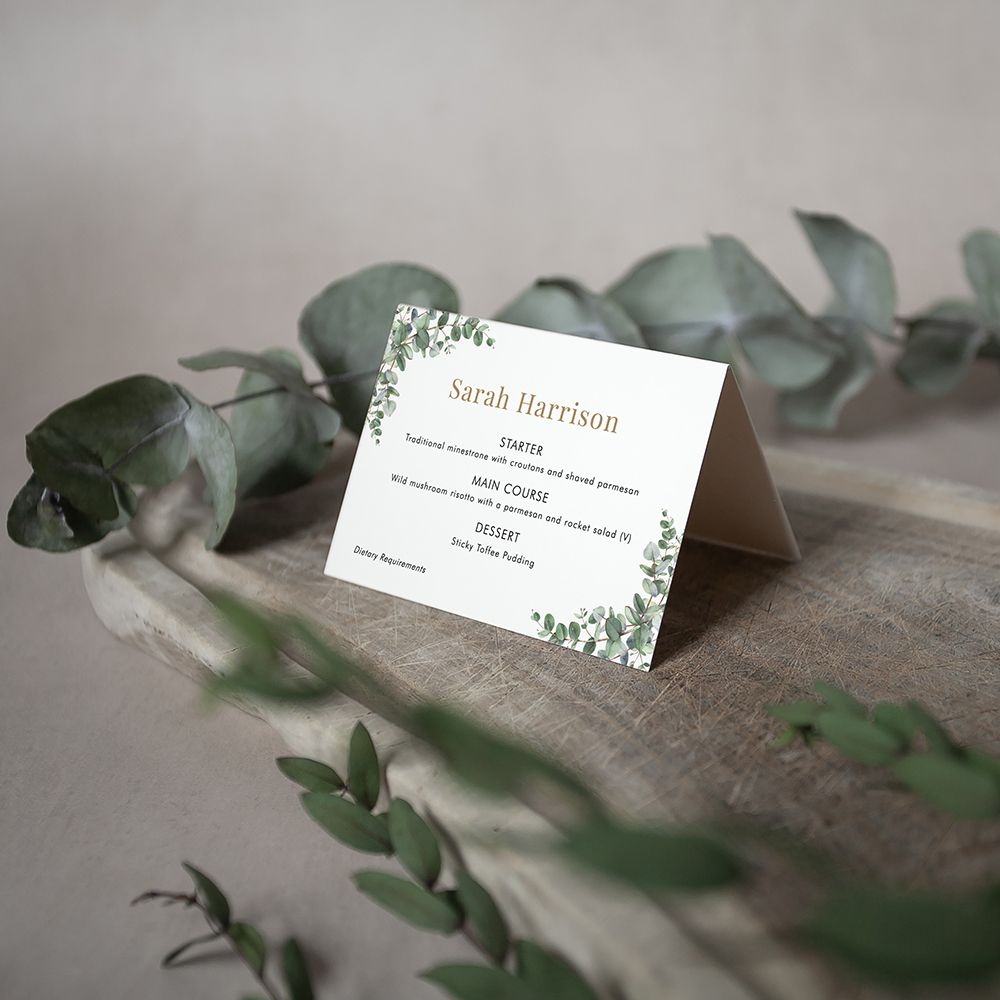 'Campagna Eucalyptus CP01' Menu Place Card