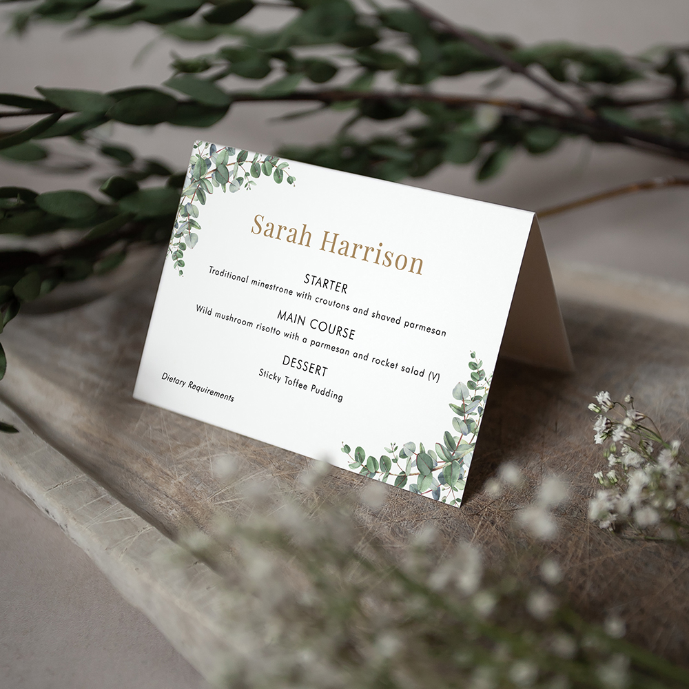 'Campagna Eucalyptus CP01' Menu Place Card