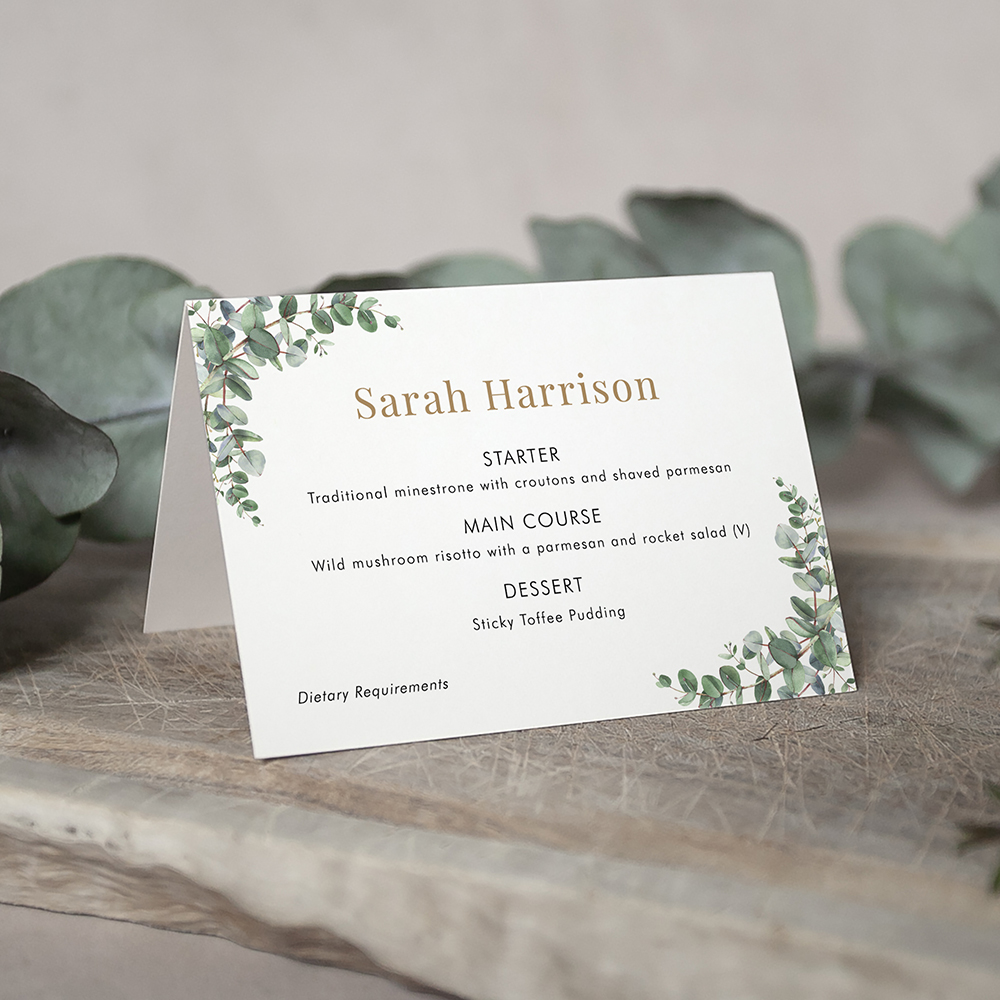 'Campagna Eucalyptus CP01' Menu Place Card