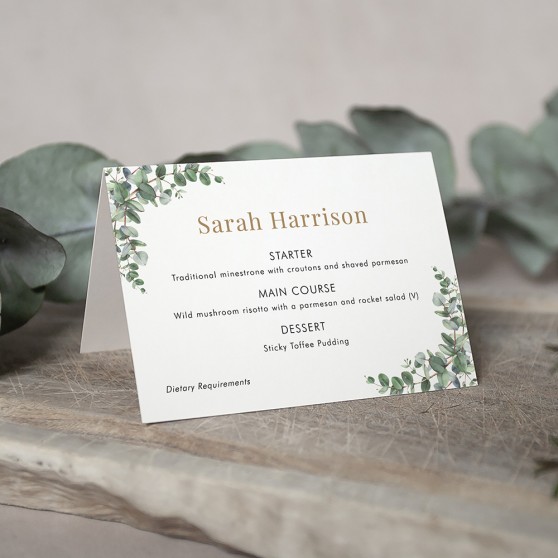 'Campagna Eucalyptus CP01' Menu Place Card