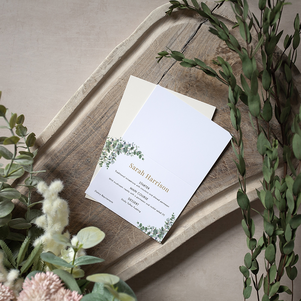 'Campagna Eucalyptus CP01' Menu Place Card
