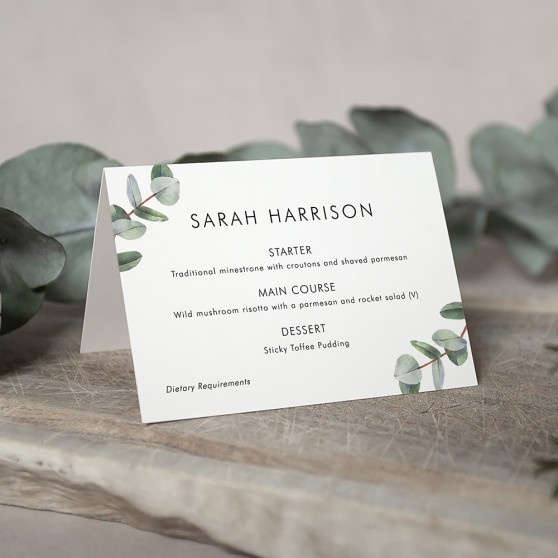 'Campagna Eucalyptus CP02' Menu Place Card