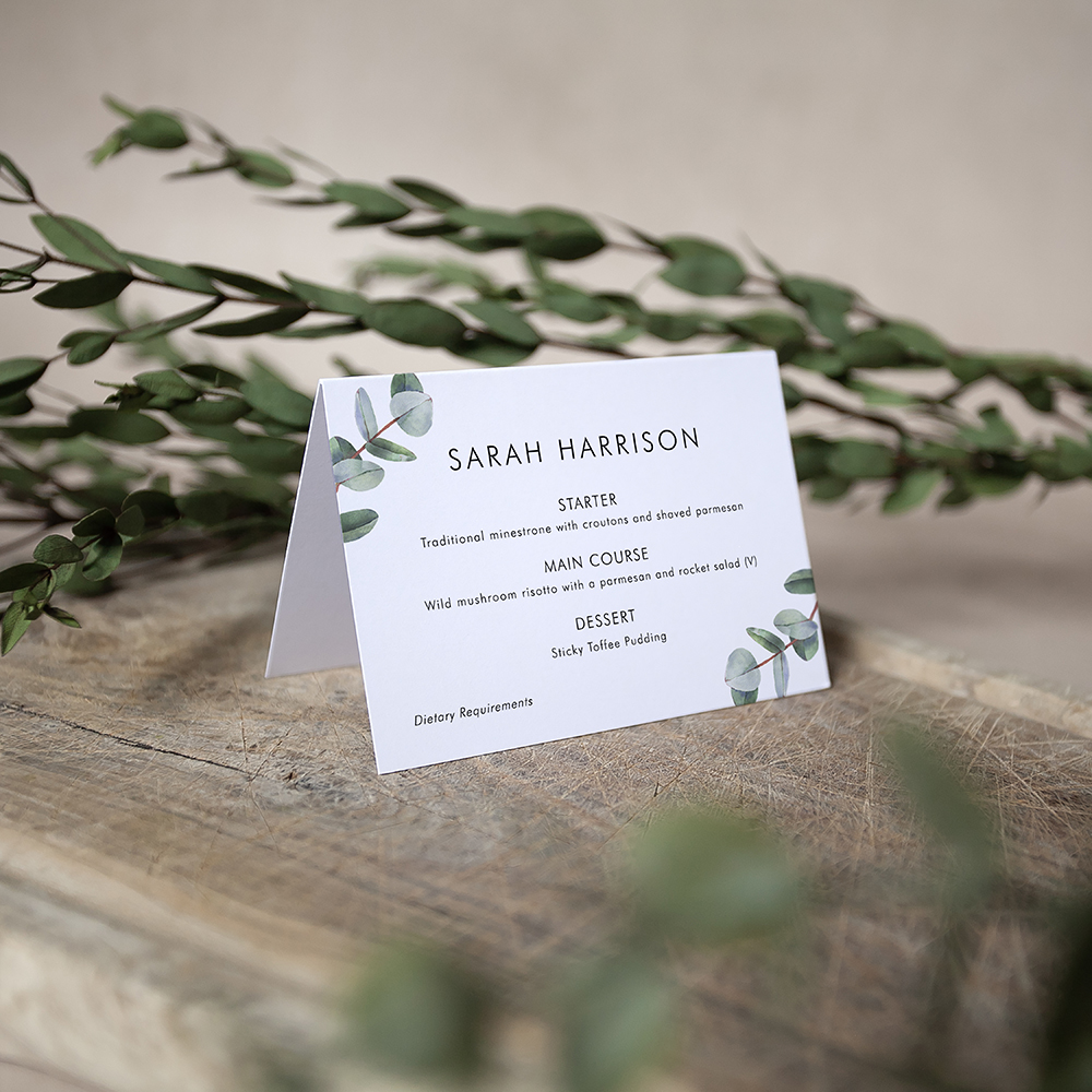 'Campagna Eucalyptus CP02' Menu Place Card