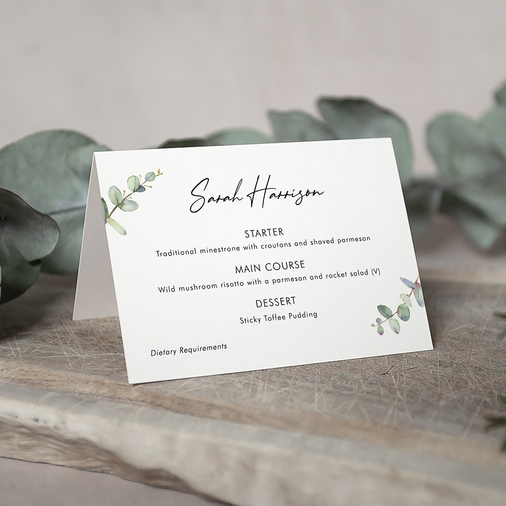 'Campagna Eucalyptus CP04' Menu Place Card