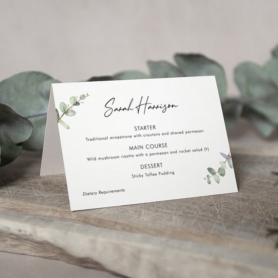 'Campagna Eucalyptus CP04' Menu Place Card