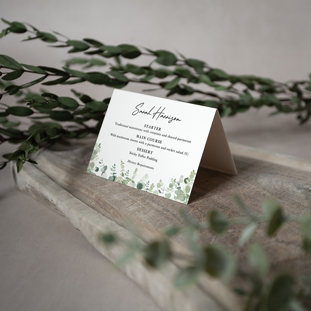 'Classic Eucalyptus' Menu Place Card