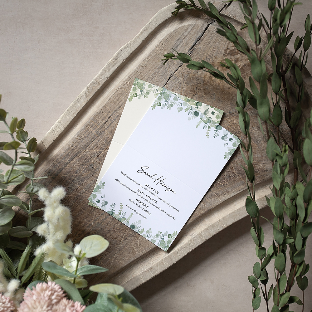 'Classic Eucalyptus' Menu Place Card