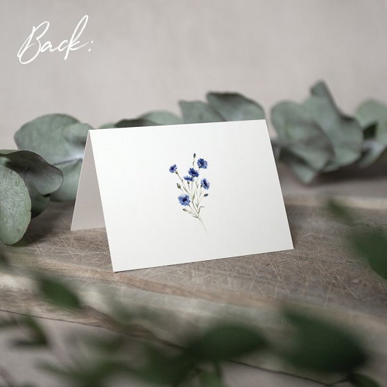 'Cornflower Blue' Menu Place Card