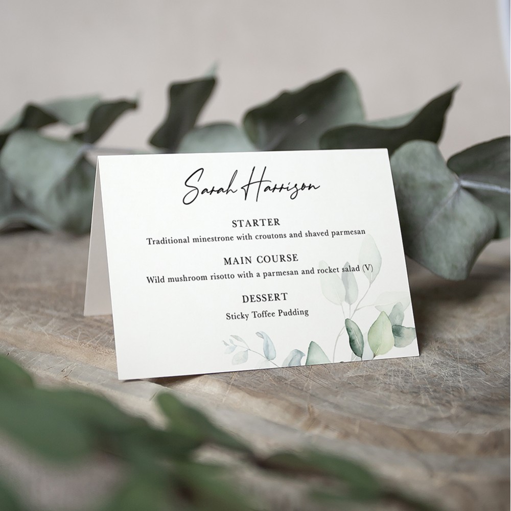 'Dreamy Eucalyptus' Menu Place Card