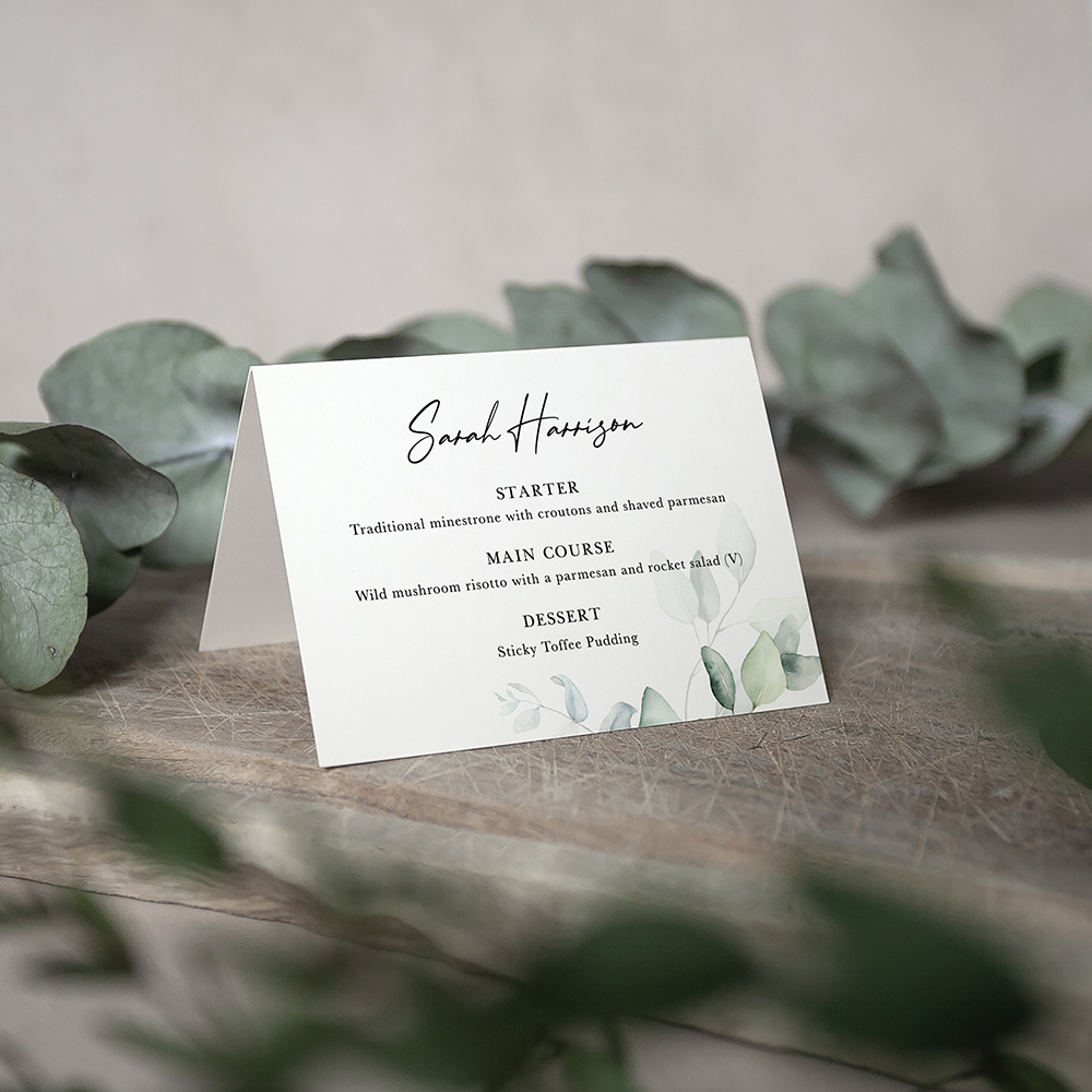 'Dreamy Eucalyptus' Menu Place Card