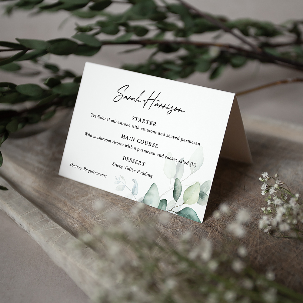 'Dreamy Eucalyptus' Menu Place Card