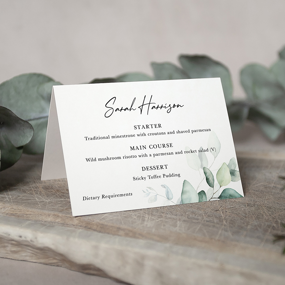 'Dreamy Eucalyptus' Menu Place Card
