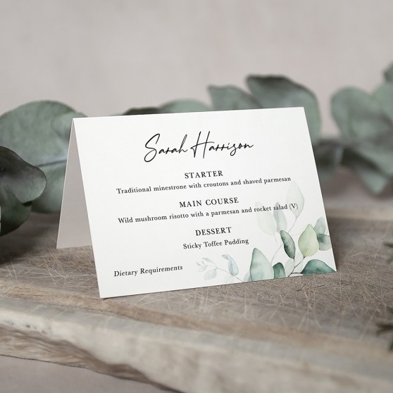 'Dreamy Eucalyptus' Menu Place Card